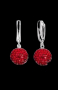Outlet Sale Сребърни висящи обеци,колекция"Ball",red/нови, снимка 1 - Колиета, медальони, синджири - 44558863