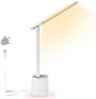 LONGTOO LED настолна лампа, димируема с 5 яркости и 5 цветови режима, 9 W, бяла, снимка 1