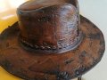 краварска южноамериканска ловна шапка  дебела телешка кожа седяла  за украса, снимка 5