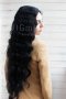 Дълга черна къдрава лейс фронт перука Роберта, снимка 6