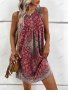 Дамска етническа модна рокля без ръкави с щампи Boho, 3цвята - 023, снимка 3