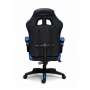 Ергономичен геймърски стол с масажна функция и поставка за крака – черно-син, снимка 8