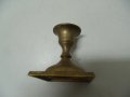 № 5788 стар малък метален / бронзов свещник , снимка 3