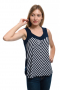 Нова дамска елегантна моряшка блуза без ръкави на тънко райе, снимка 5