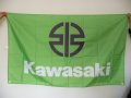 Kawasaki знаме флаг мотори пистов ендуро реклама скорост Кавазаки, снимка 1 - Декорация за дома - 40981338