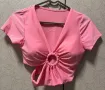 Дамски розов топ с подплънки - S/M, снимка 1
