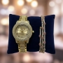 Бляскав дамски комплект часовник и гривна – съчетава елегантност и практичност, снимка 3
