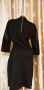 М/ L Черна рокля от кожа и стегнато трико с дълъг ръкав, снимка 4