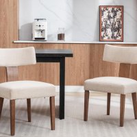 Комплект трапезни столове Wahson Mid Century от 2 ленени , снимка 7 - Столове - 44225862