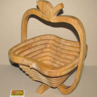 Сгъваема дървена фруктиера Ябълка 33 см, неупотребявана отлична, снимка 1 - Декорация за дома - 44718968