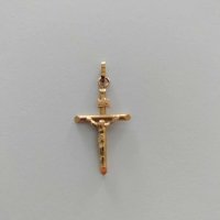 златна висулка кръст 48902-1, снимка 1 - Колиета, медальони, синджири - 41485798
