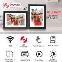 Frameo 10,1-инчова цифрова рамка за снимки, 1280x800 IPS HD сензорен екран WiFi рамка за снимки с 16, снимка 2 - Други - 41634847