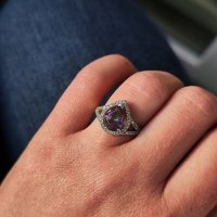 Дамски 925 сребърен пръстен Цвят хамелеон Голям разме Диаметър 18,27мм, снимка 7 - Пръстени - 40549711