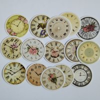 Скрапбук стикери "ретро часовници" - 15 бр /комплект, снимка 1 - Други - 41470320