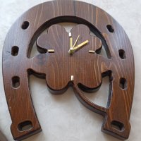 Дървен стенен часовник Подкова, снимка 5 - Стенни часовници - 41518077
