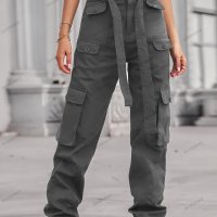 Модни дамски карго панталони с много джобове, 4цвята - 023, снимка 8 - Панталони - 41776112