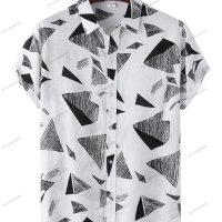 Мъжка памучна ежедневна риза с къс ръкав в плътен цвят, 10цвята - 023, снимка 7 - Ризи - 41211154