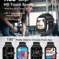 Нов Смарт часовник за мъже жени 1.83инча Android iPhone Подарък, снимка 5 - Смарт гривни - 42521888