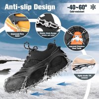 IOOYU Неплъзгащи се шипове за обувки Шипове от неръждаема стомана с 24 зъба за сняг лед туризъм Лов , снимка 8 - Екипировка - 41806034