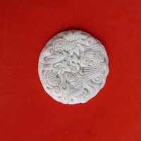 Медальон нефрит, снимка 2 - Антикварни и старинни предмети - 39943411