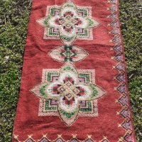 Старо ръчно тъкано килимче черга рогозка килим пътека, снимка 1 - Антикварни и старинни предмети - 44390989