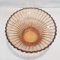Винтидж оранжева стъклена купа, произведена през 60-те години, снимка 6 - Чинии - 35748449