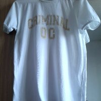 Тениска КРИМИНАЛ-унисекс,със златист надпис, снимка 4 - Тениски - 42001795