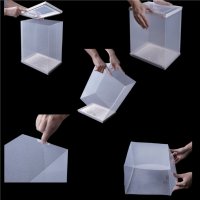 Кутия за съхранение на обувки с врата, Пластмасова, Прозрачна/ бяла, 35x25x19,2 см, снимка 2 - Кутии за съхранение - 40874702