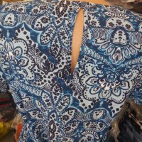 Тъничка и много лека рокля с пейсли принт в сини цветове, снимка 7 - Рокли - 41513309