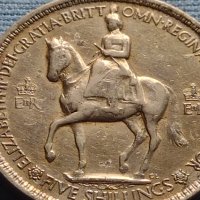 Монета 5 шилинга 1953г. Великобритания Коронацията на Елизабет втора 40426, снимка 7 - Нумизматика и бонистика - 42711890