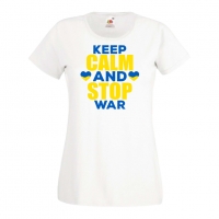 Дамска тениска KEEP CALM AND STOP WAR,подкрепям Укркайна,, снимка 6 - Тениски - 36113966