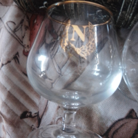 6 броя Чаши за коняк Наполеон маркирани Франция позлата, снимка 2 - Антикварни и старинни предмети - 44921223
