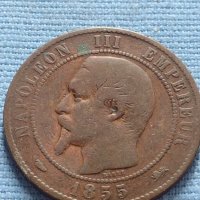 Рядка монета 10 сантима 1855г. Франция Наполеон трети за КОЛЕКЦИЯ 30434, снимка 5 - Нумизматика и бонистика - 42682970