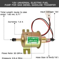 12V Горивна помпа с ниско налягане Помпа за карбуратор ниско налягане, снимка 7 - Други инструменти - 42018106