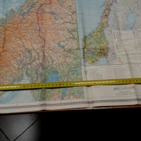Норвегия физико географска карта М 1:2000 000 размер 62см/85см, снимка 9 - Други - 34018244