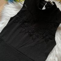Черна рокля с дантела, снимка 2 - Рокли - 38798973