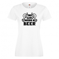 Дамска тениска This Girl Needs A Beer 3,Празник,Бира,Бирфест,Beerfest,Подарък,Изненада, снимка 2 - Тениски - 36376369