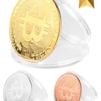 Позлатена биткойн монета за колекция сувенири за познавачи на Bit Coin криптовалутата метална физиче, снимка 9 - Нумизматика и бонистика - 42191792