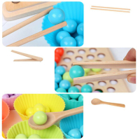 3583 Монтесори играчка детска мозайка от дървени мъниста, снимка 4 - Игри и пъзели - 44615013