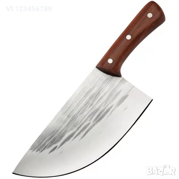 Широк кухненски нож / сатър 205х325 мм ръчно кован, снимка 1