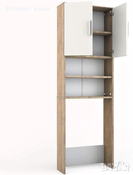 Шкаф за пералня Vicco Martha, бял, 64 x 190 см с 2 къси врати, снимка 1