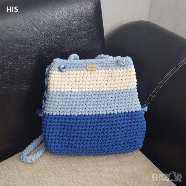 Луксозни плетени дамски чанти, ръчно изработени, с дълга дръжка за през рамо, , снимка 1