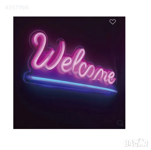  Светещ панел за декорация, LED неонов "Welcome" , снимка 1