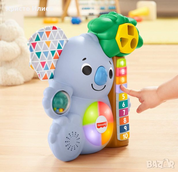 Детска музикална играчка коала със светлина и сортер формички Fisher Price Фишър Прайс, снимка 1