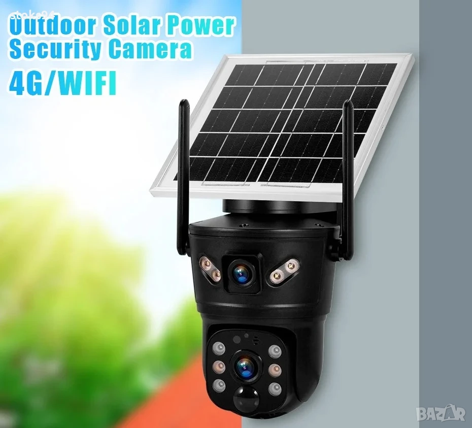 ХИТ! 4G GSM Соларна Камера 6MP - Безжична за Пчелини, Вили, Дворове. 6000 mAh Батерия! SD карта 64GB, снимка 1