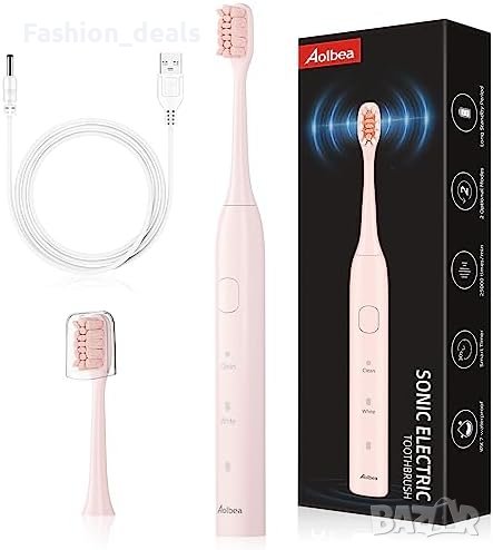Нова Розова акумулаторна електрическа четка за зъби възрастни Грижа уста, снимка 1