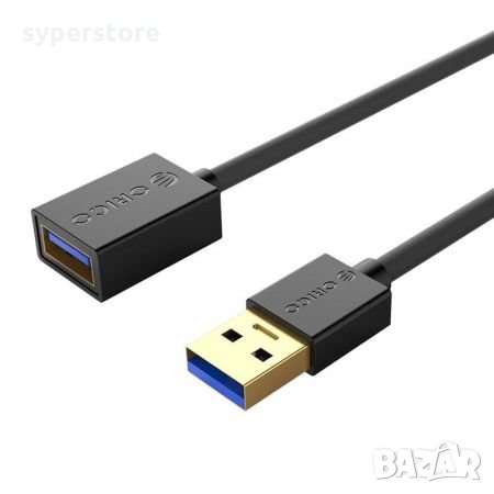 Кабел USB3.0 Удължител Мъжко - женско 2м Orico U3-MAA01-20-BK3 Черен Cable USB3.0 type A-A M/F,2m, снимка 1