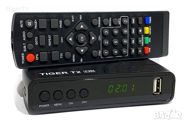 Приемник /декодер за цифрова ефирна кабелна телевизия Tiger T2 MINI 6701, снимка 1
