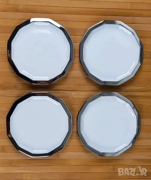 4 чинии със сребърен кант - Rosenthal, снимка 1