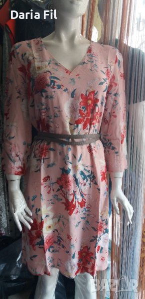 СУПЕРТЪНИЧКА и МНОГО ЛЕКА рокля на цветя ХЛ/2ХЛ размер , снимка 1